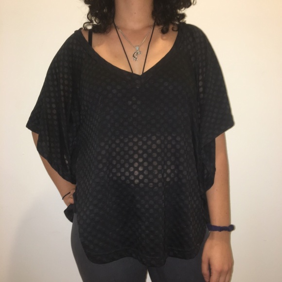 Black semi sheer shirt - Picture 1 of 3